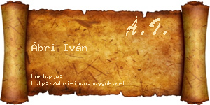 Ábri Iván névjegykártya