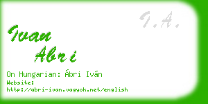 ivan abri business card